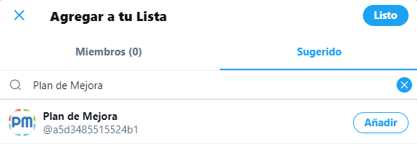 agregar usuarios a la lista