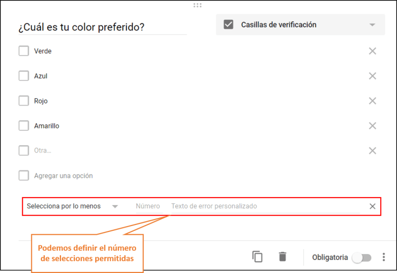 formularios de google casilla de verificacion