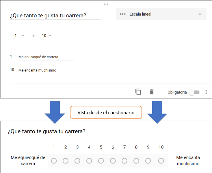 Cómo crear una encuesta en Google escala lineal