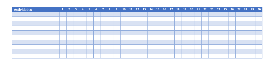 grafica de gantt en word