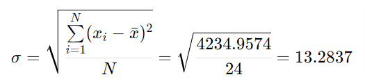 desviacion estandar formula ejemplo