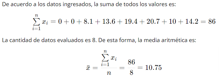 medidas de tendencia central ejemplos