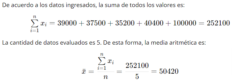 ejemplos de media mediana y moda