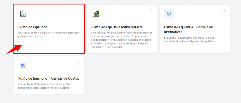 calculadoras punto de equilibrio