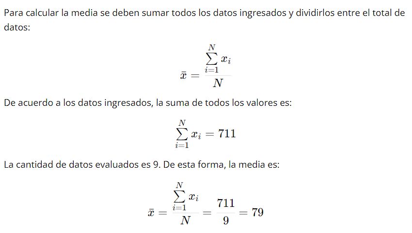 cómo calcular la media estadística