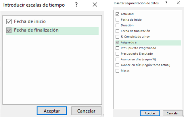 Dashboard para seguimiento de Proyectos en excel