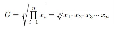 fórmula media geométrica