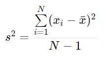 fórmula varianza muestral
